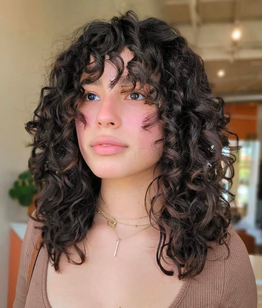 Curly Bangs Hairstyle