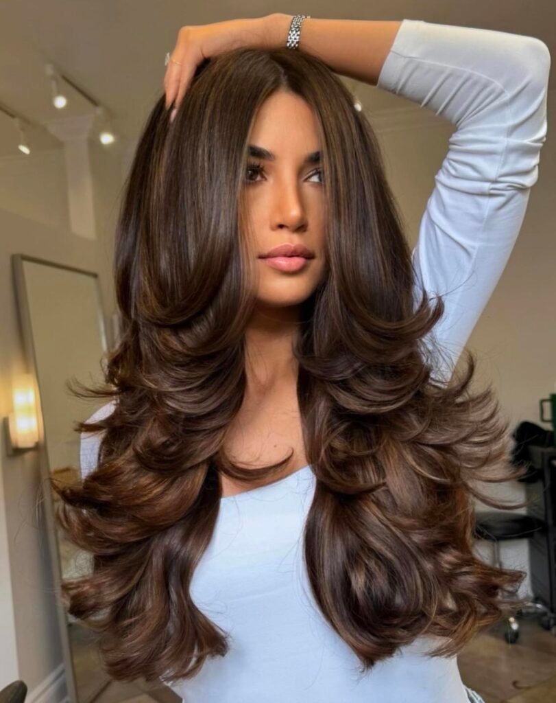 Curtain Bangs Hairstyle With Layers