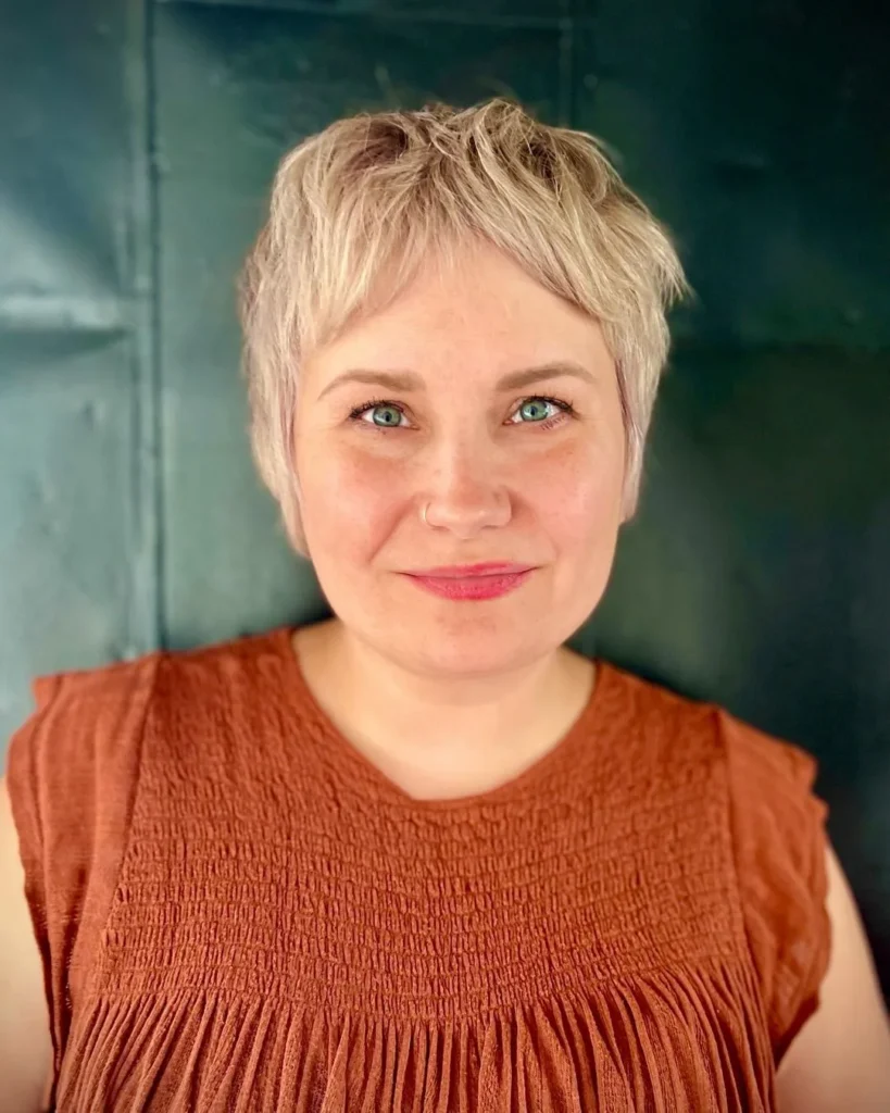 Curtain Bangs Pixie for Chubby Face