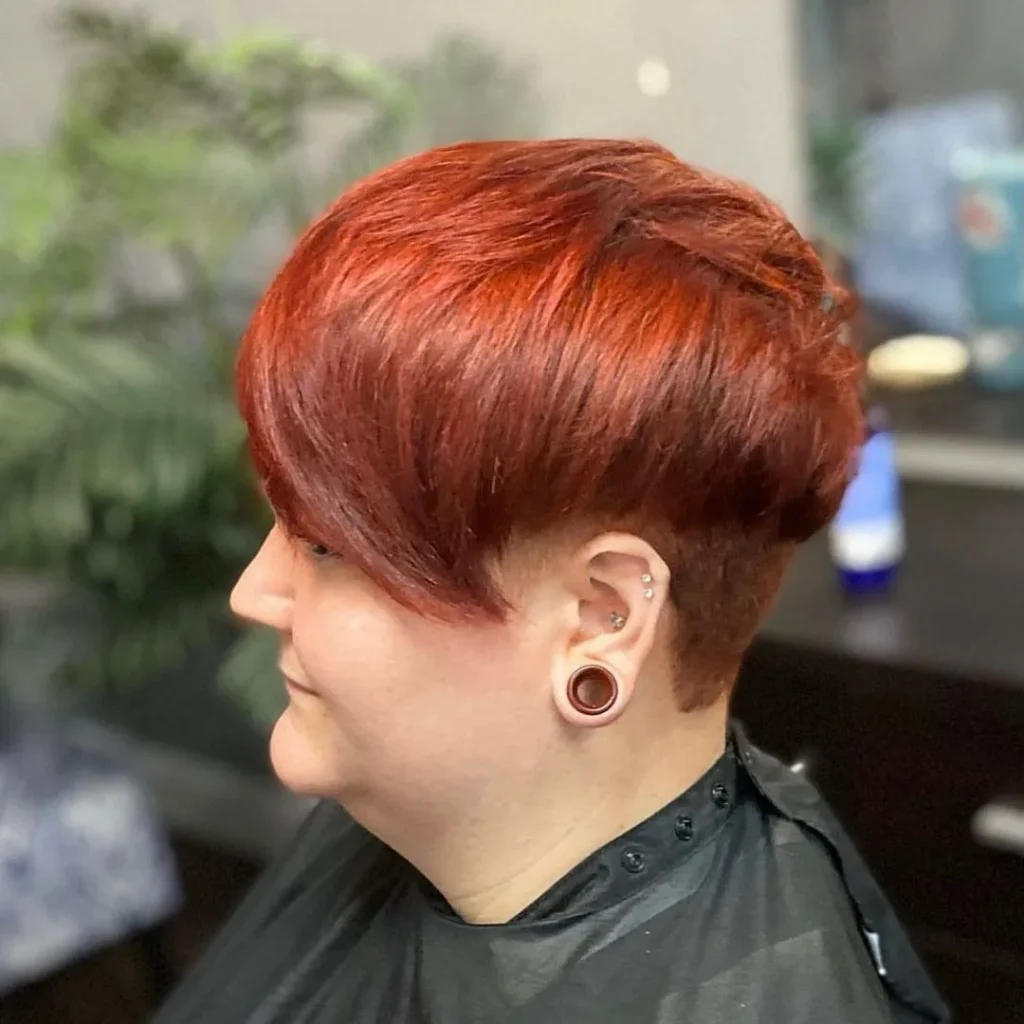 Fiery Red Pixie for Chubby Round Face