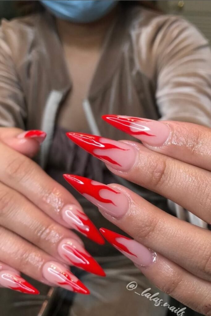 Flaming Hot Red Nails