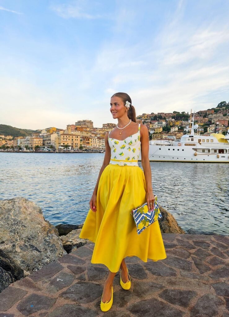 Floral Prints Yellow Shoes