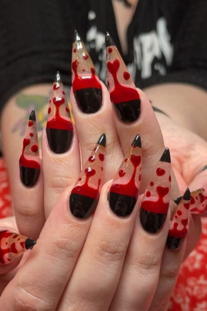 Halloween Inspired Bloody Red Nails