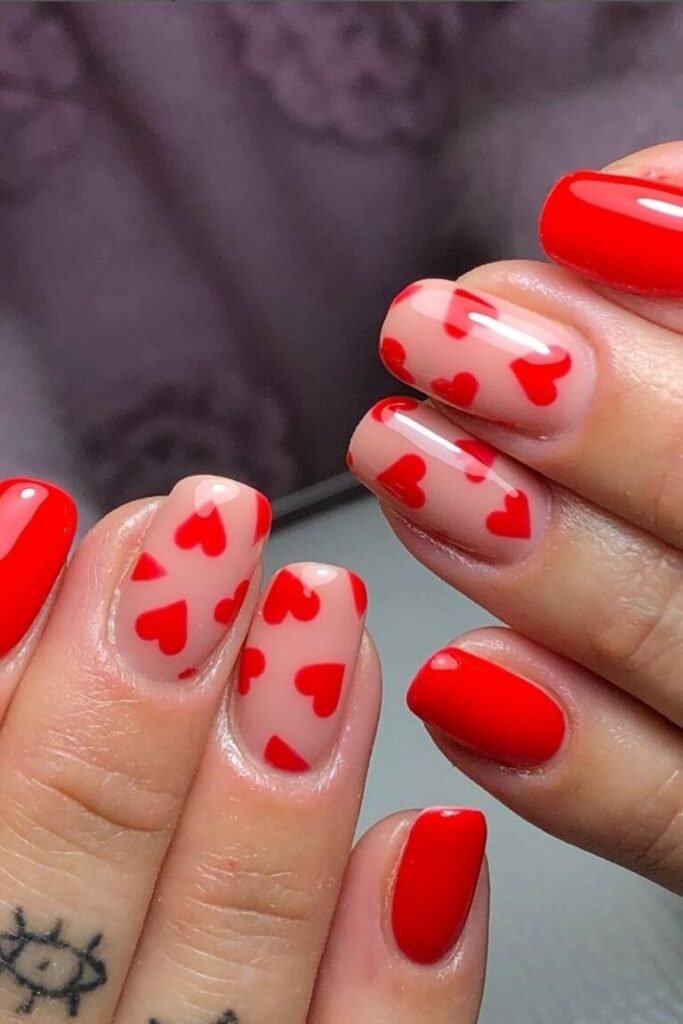 Heart Accent Love Nails