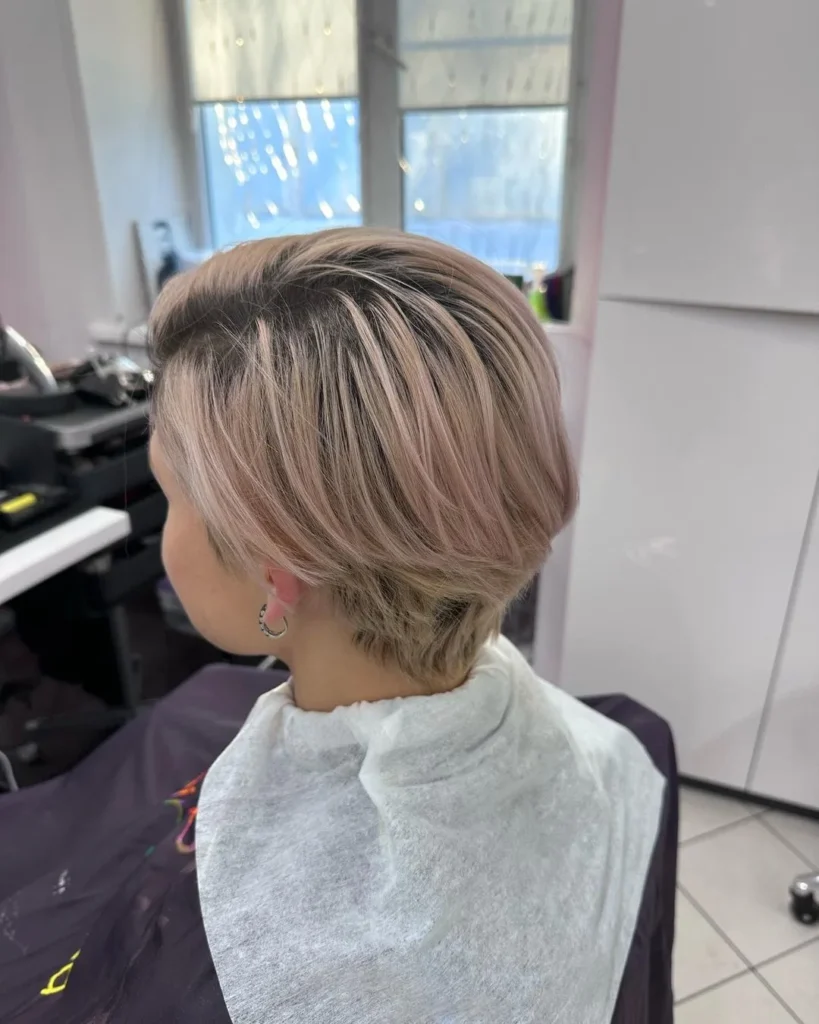 Long Blonde Pixie Cut For Round Face