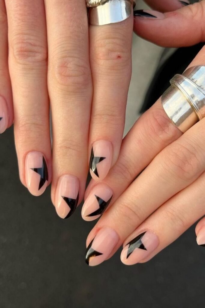 Minimalist Black Star Nails