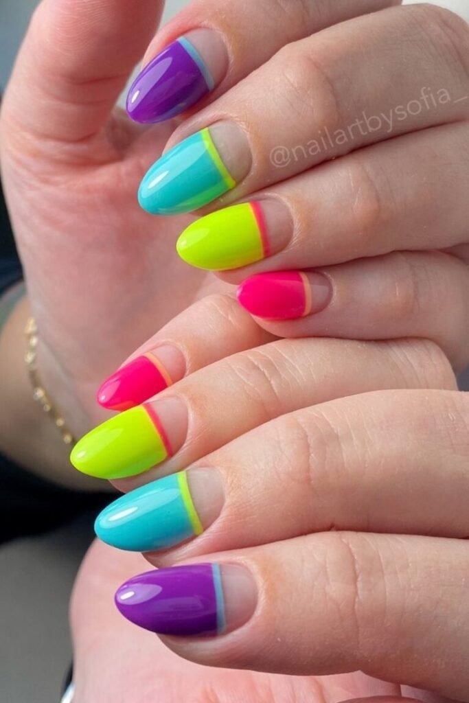 Neon French Nail Tips