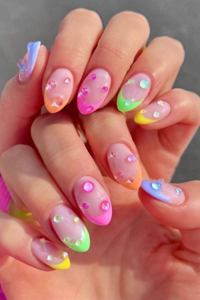 Pastel Rhinestone Nail Delight