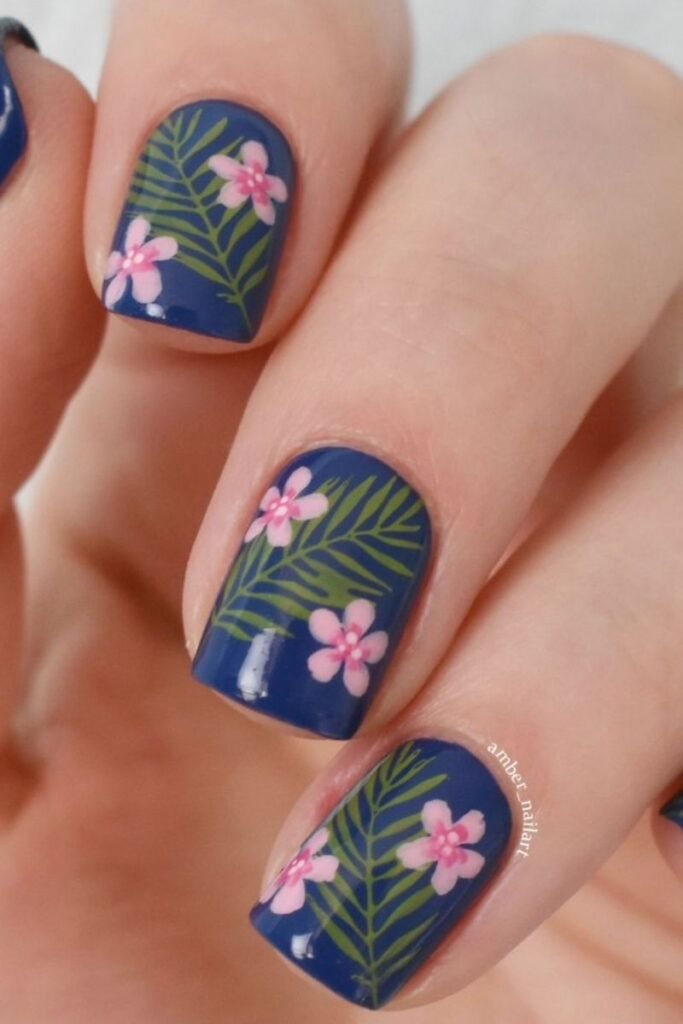 Pink Blossom Nails
