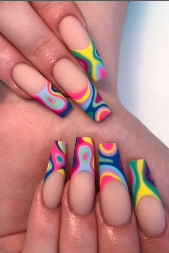 Psychedelic Nail Swirls