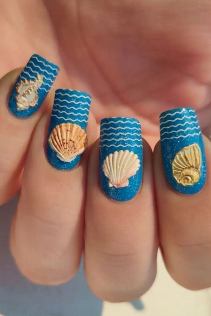 Seashore Seashell Nails