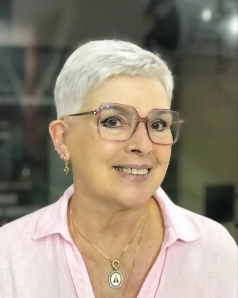 Silver Pixie Cut For Older Ladies