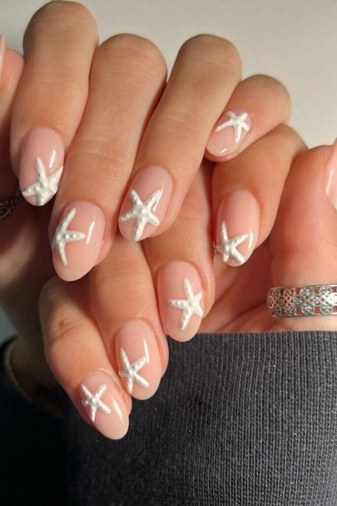 Simple Starfish Nails