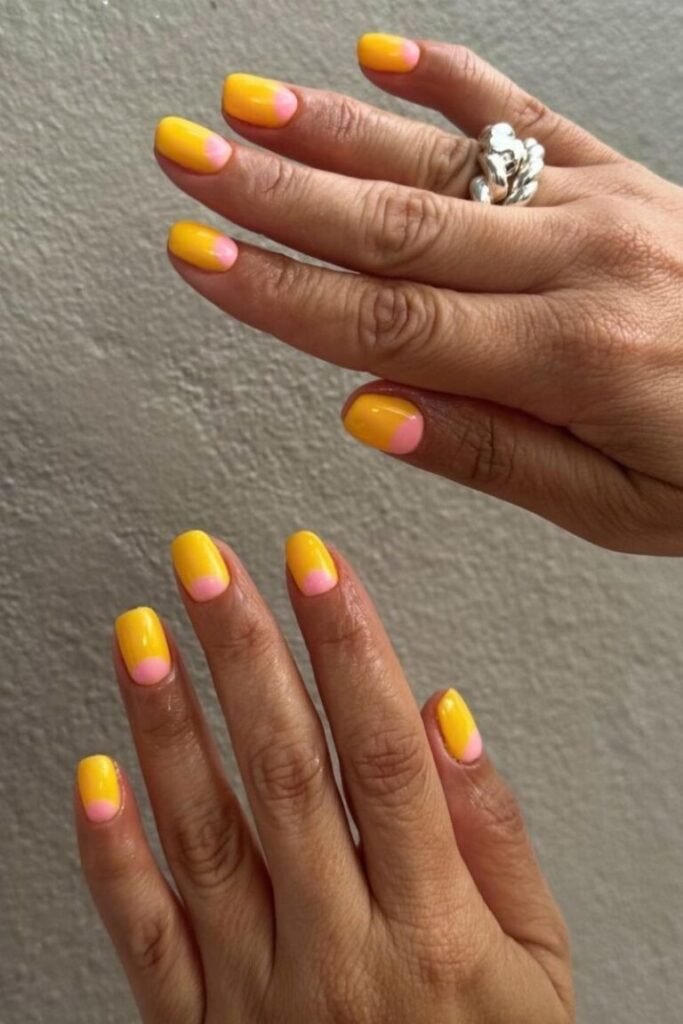 Sunset Inspired Gradient Short Nails