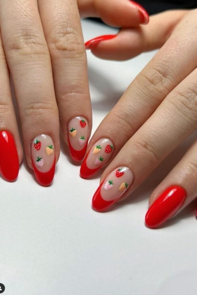 Sweet Strawberry Nail Accents