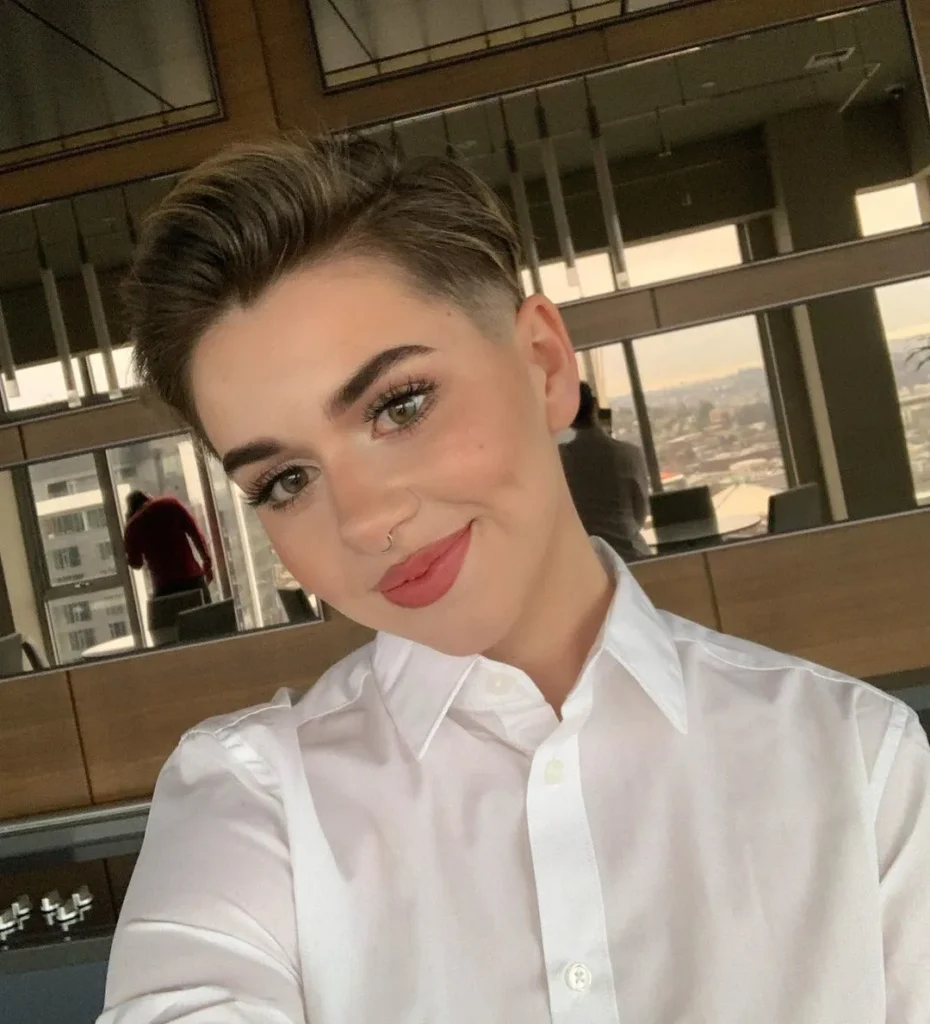 Swept Up Bangs Pixie for Round Face