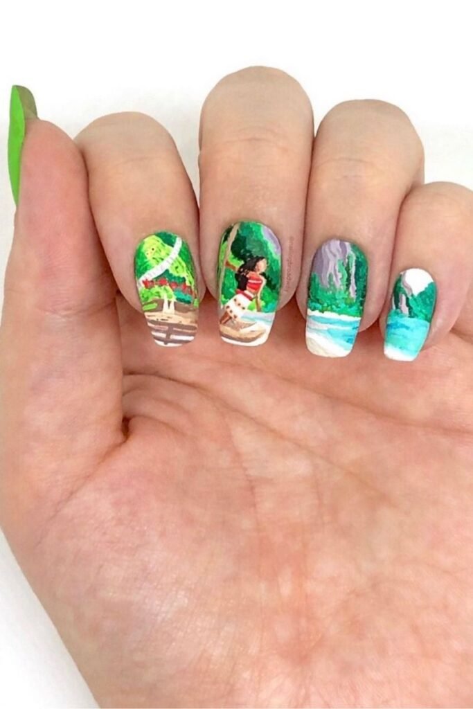Tropical Landscape Nails