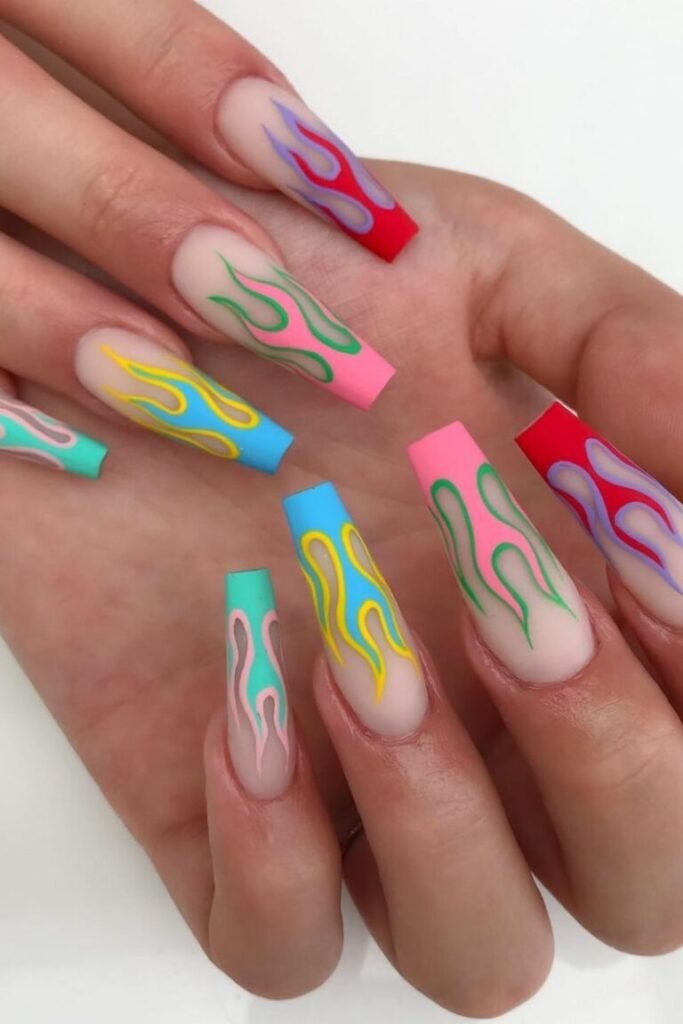 Vibrant Neon Flames
