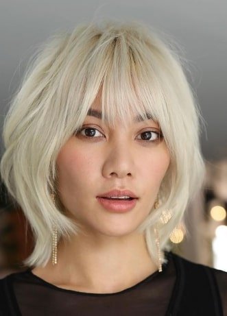 Bangs Short Blonde Hairstyle