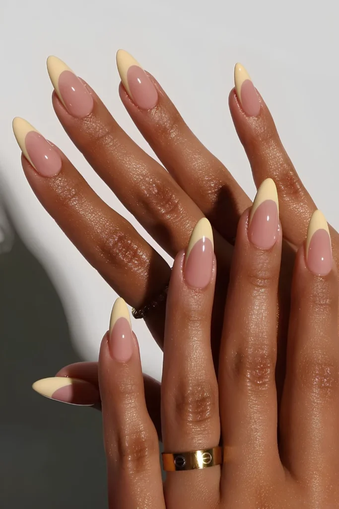 Butter yellow deep French manicure.jpg