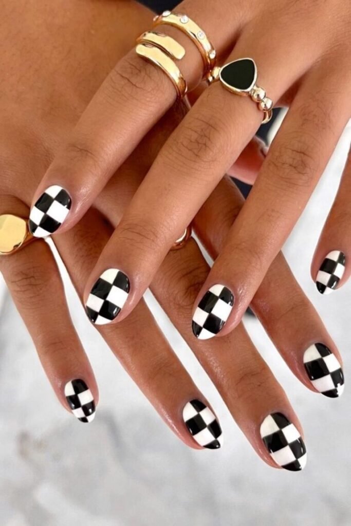 Checkered Chic Nails