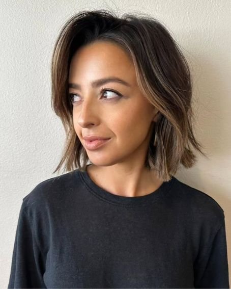 Choppy Bob Haircut with Deep Side Partition