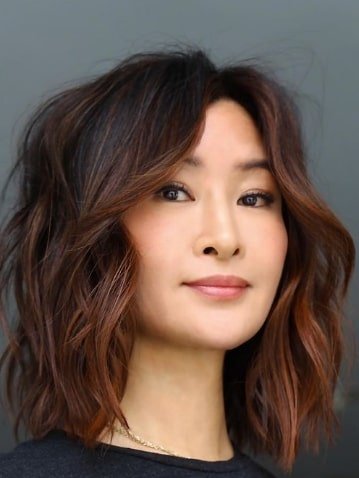 Dimensional Copper Short Blonde Hairstyle