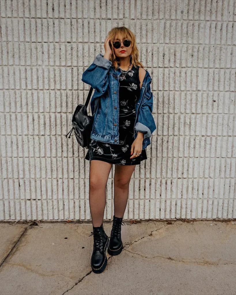 Floral Dress Denim Jacket