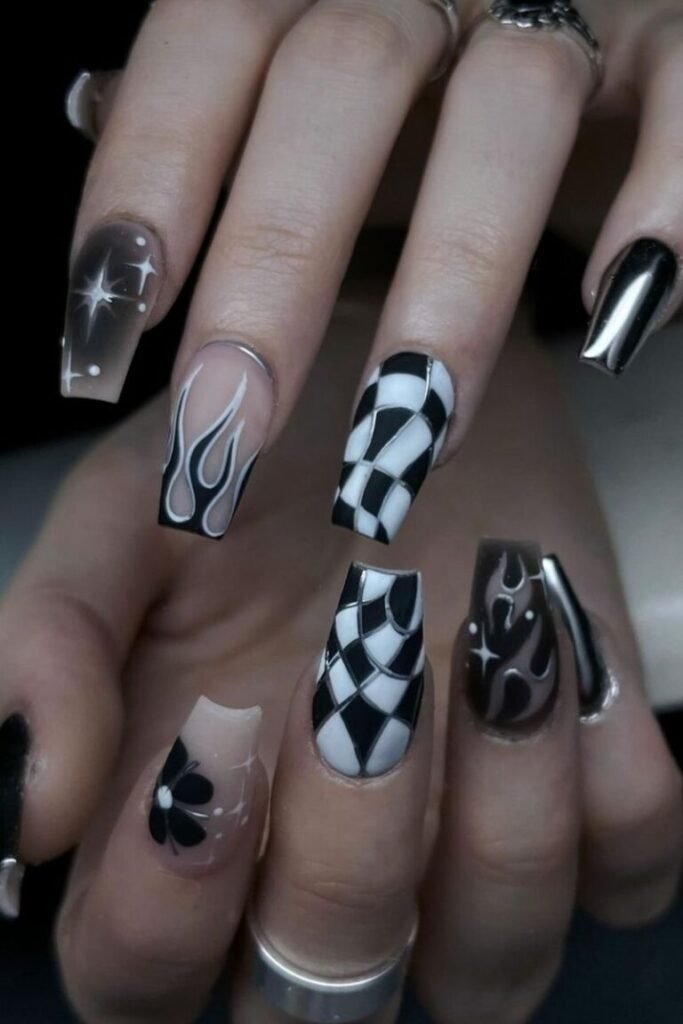 Geometric Glam Nails