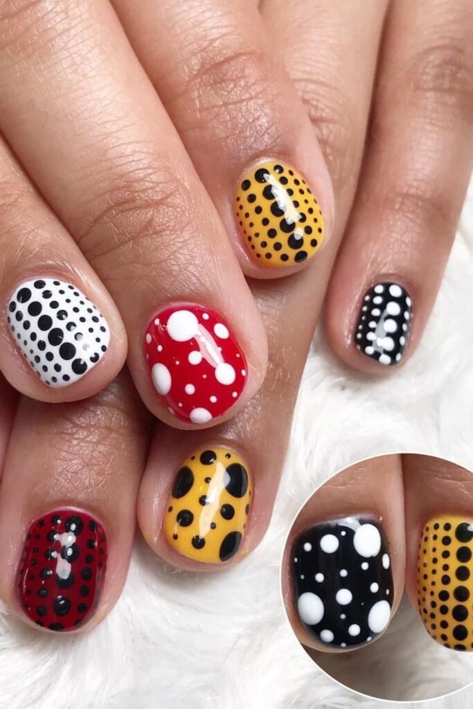 Graphic Dot Pop Nails
