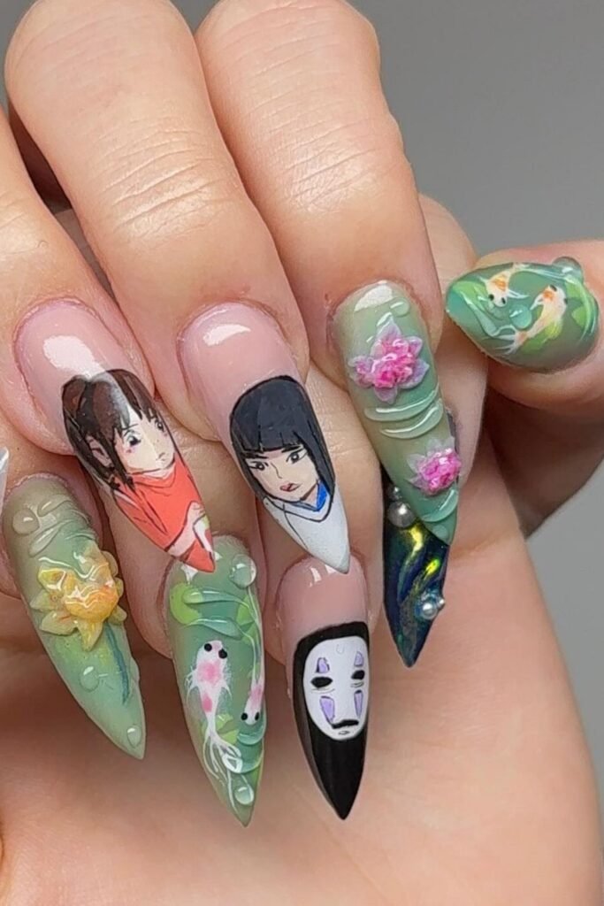 Spirited Away Fantasy Nails