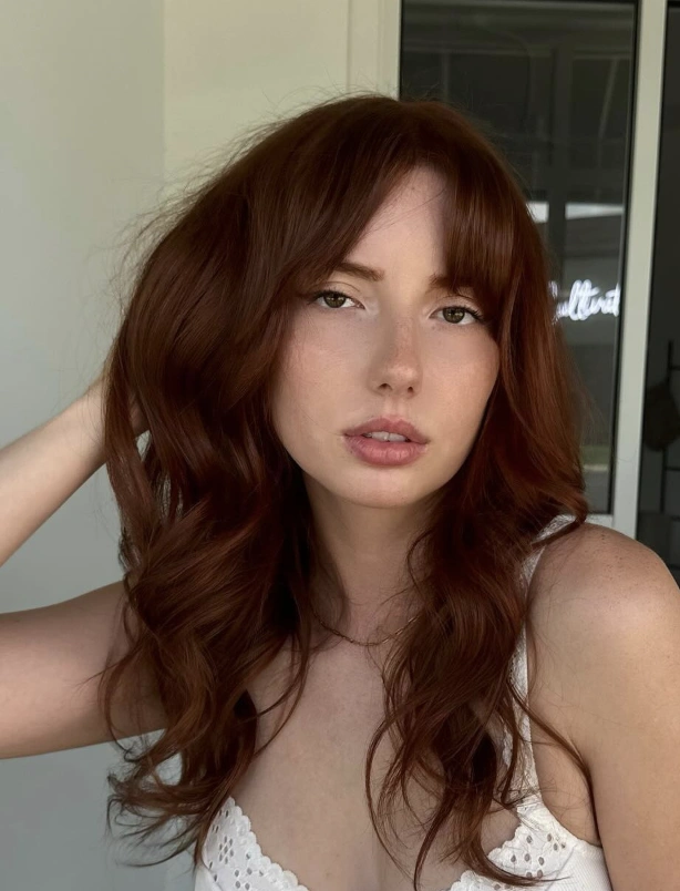 Wavy Locks for Medium Length Hair with Soft Bangs