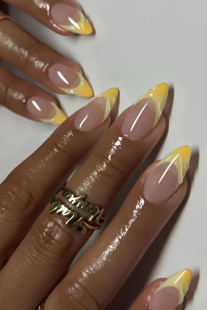 Yellow gradient French with raised swirls.jpg
