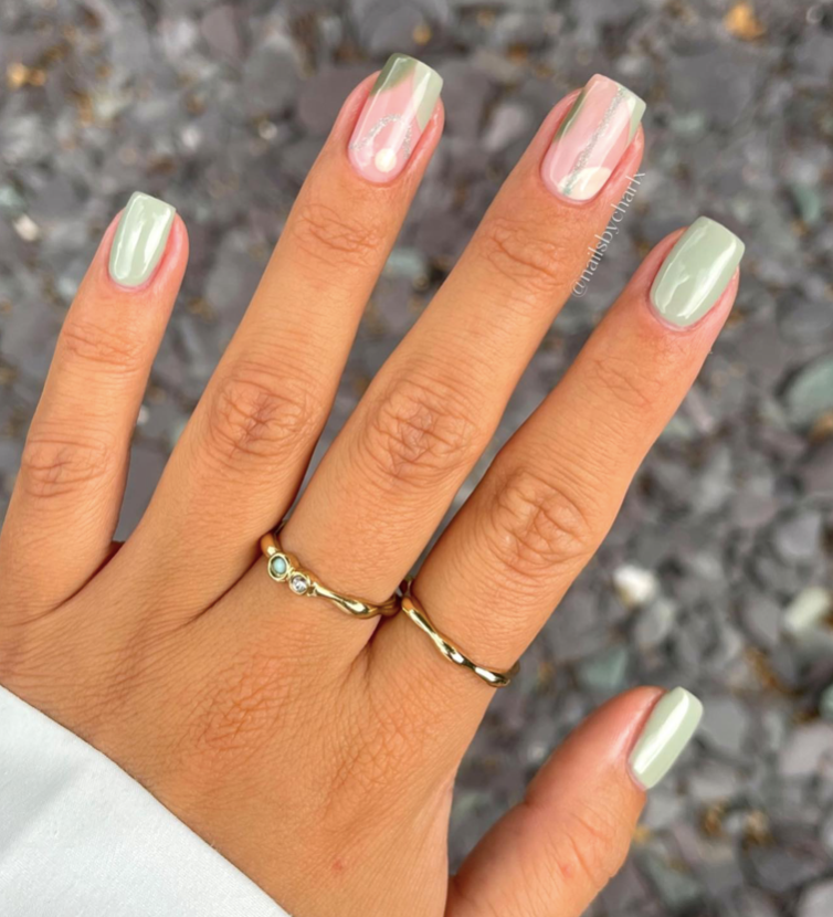Abstract Sage Nails