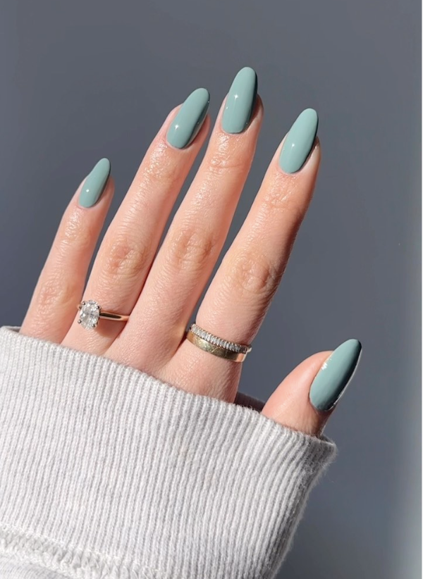 Deep Sage Matte Nails