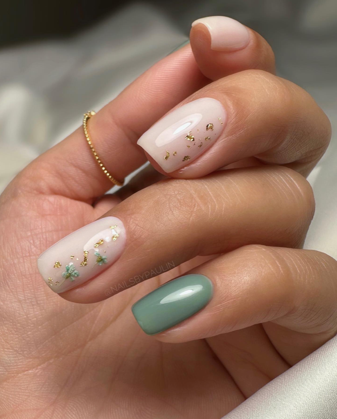 Floral Sparkle Nails