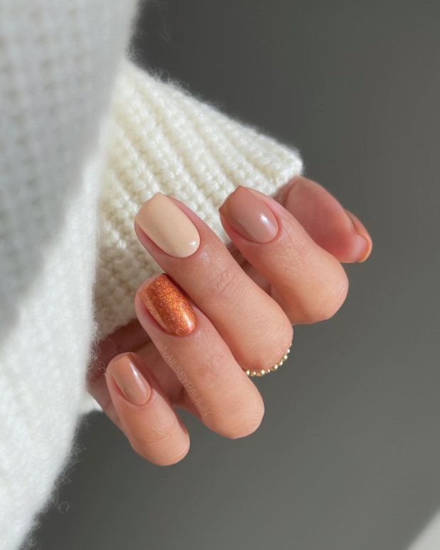 Hint of Sparkle Fall Nails