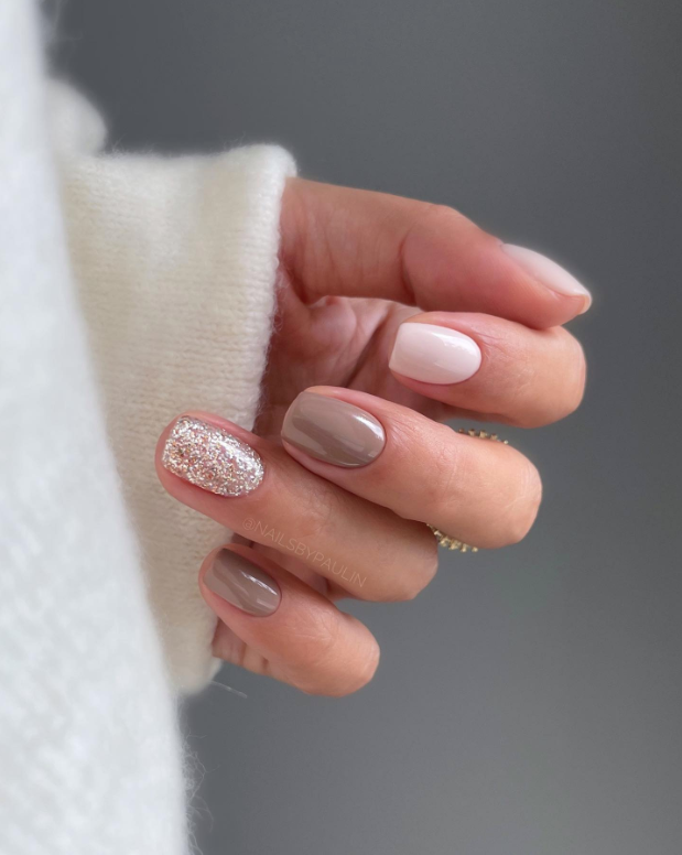 Nude Sparkle Nails