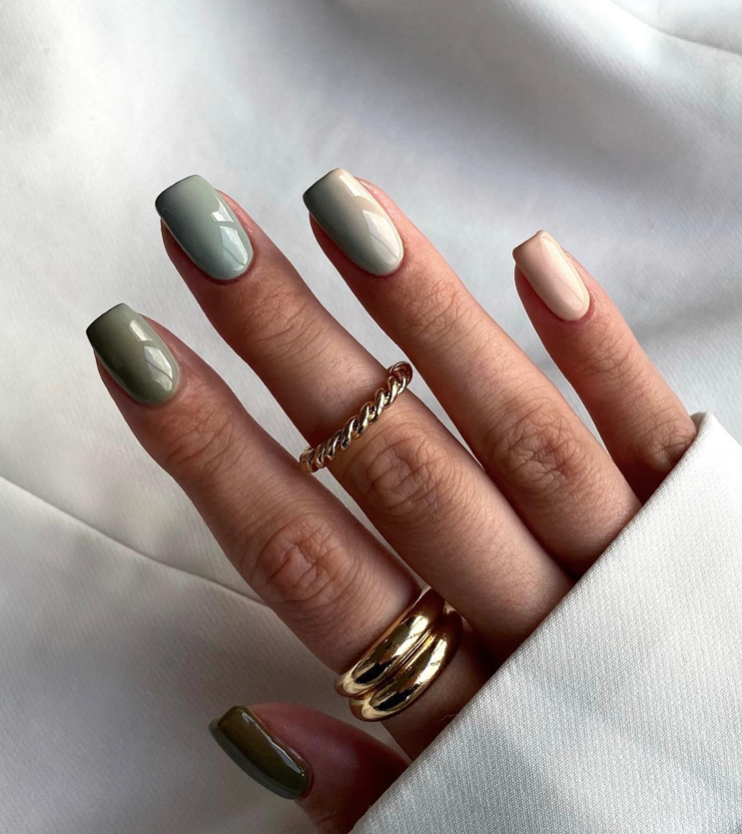 Sage Ombre Nails