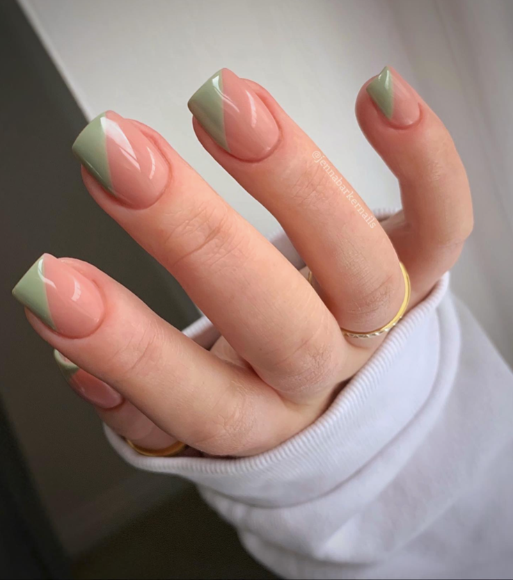 Square Side French Nails