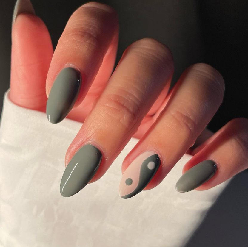 Yin Yang Sage Nails