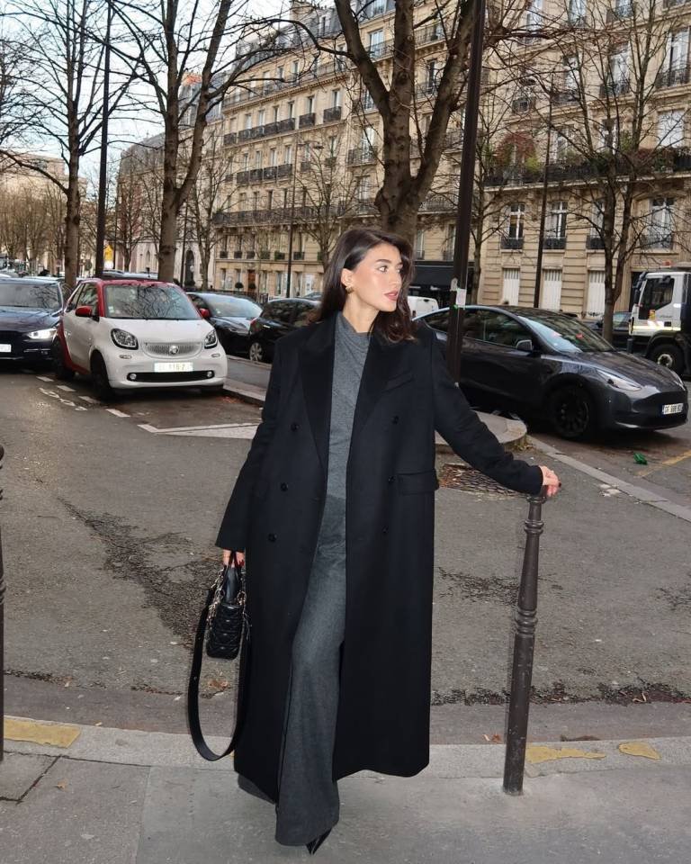 Black Coat With Charcoal Layers