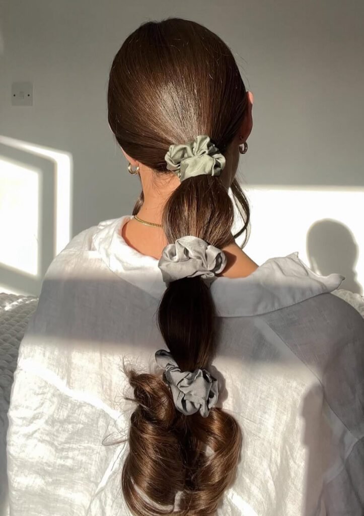 Bubble Ponytail with Scrunchies
