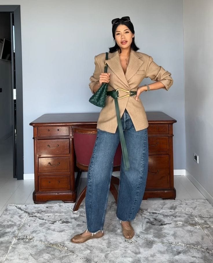 Camel Blazer Classic Barrel Jeans