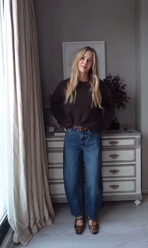 Chocolate Sweater Blue Barrel Jeans