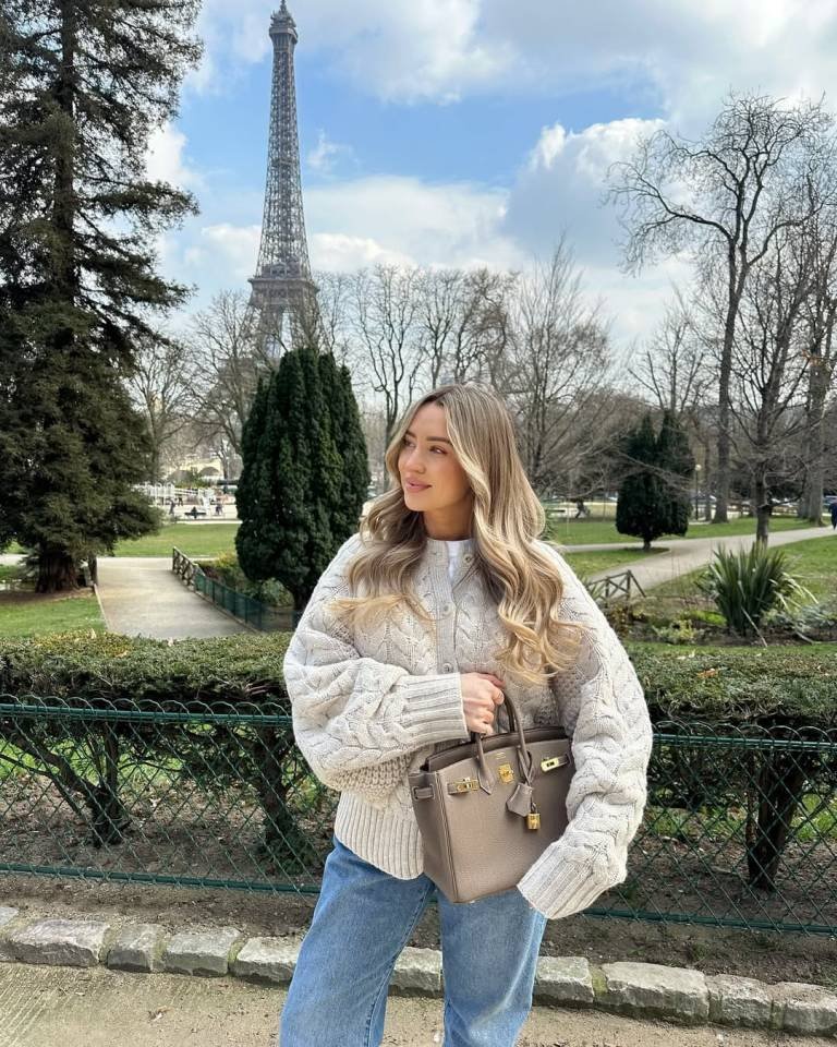 Chunky Cable Knit Sweater With Relaxed Blue Jeans