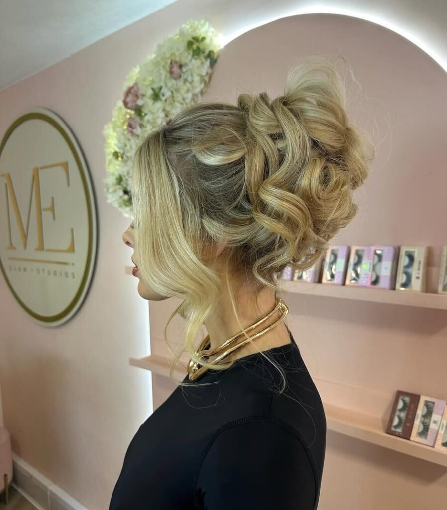 Curly Updo with Loose Strands