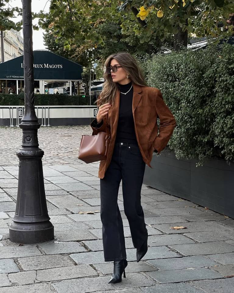 Lemon Cable Cardigan High Waisted Blue Jeans 1