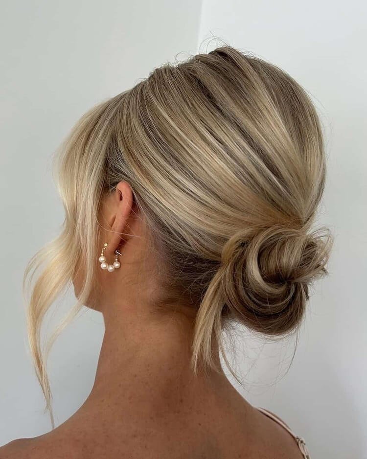 Low Bun with Loose Strands