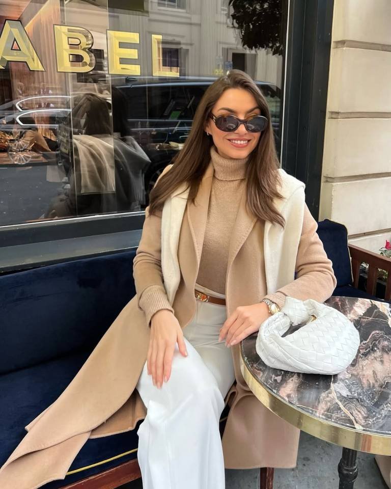 Luxe Camel Coat With Creamy Knit Layering